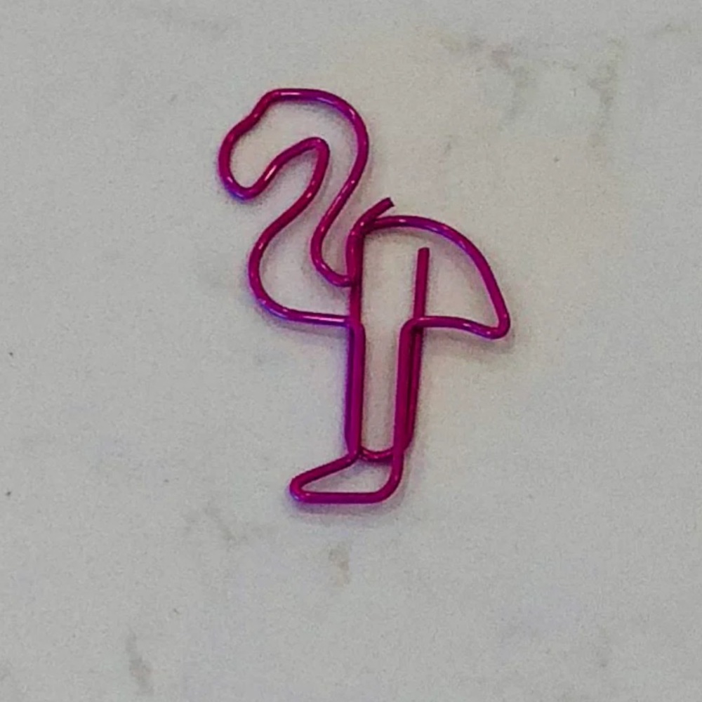 NEW 12 flamingo shaped paper clips - Picture 2 of 2